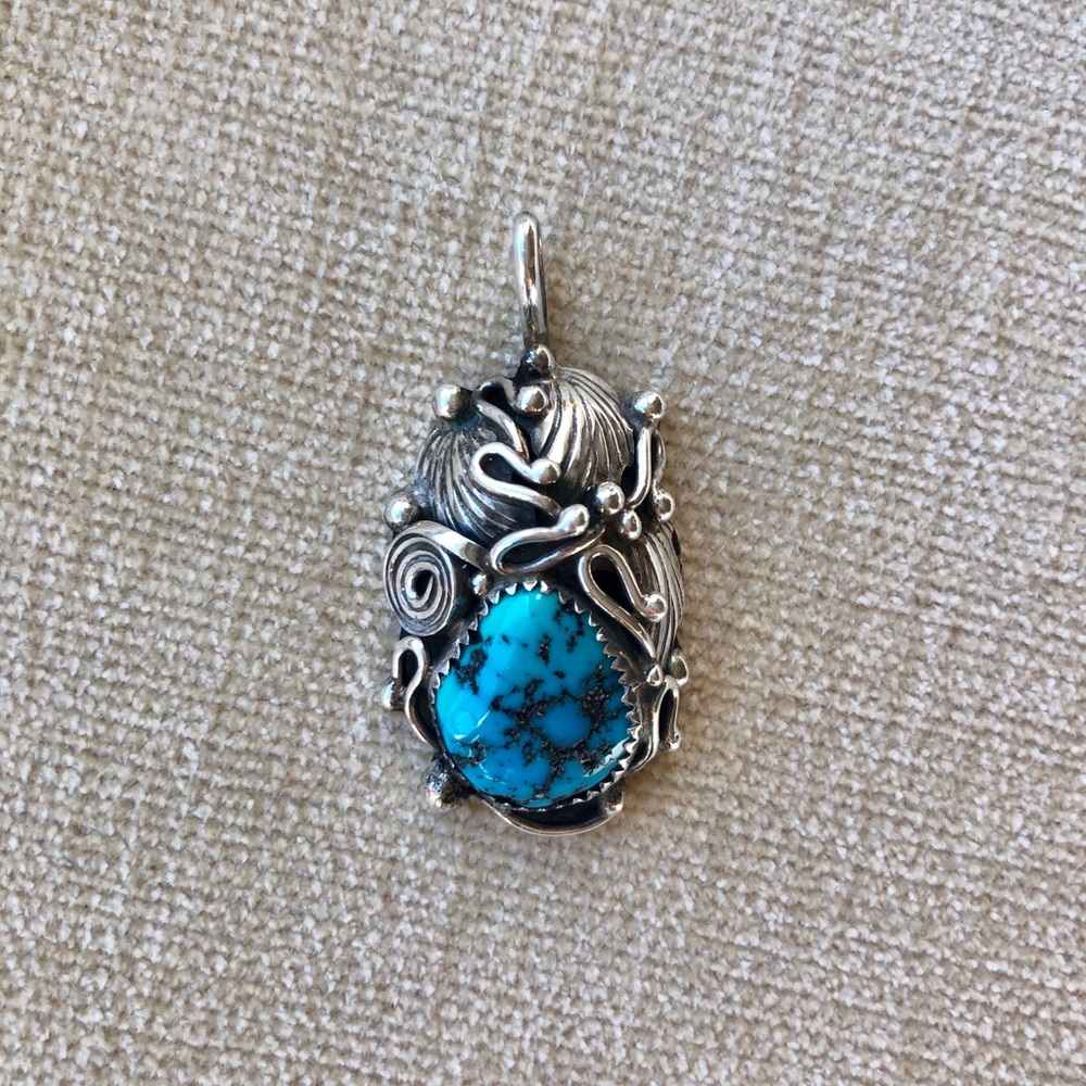Sterling silver and turquoise pendant